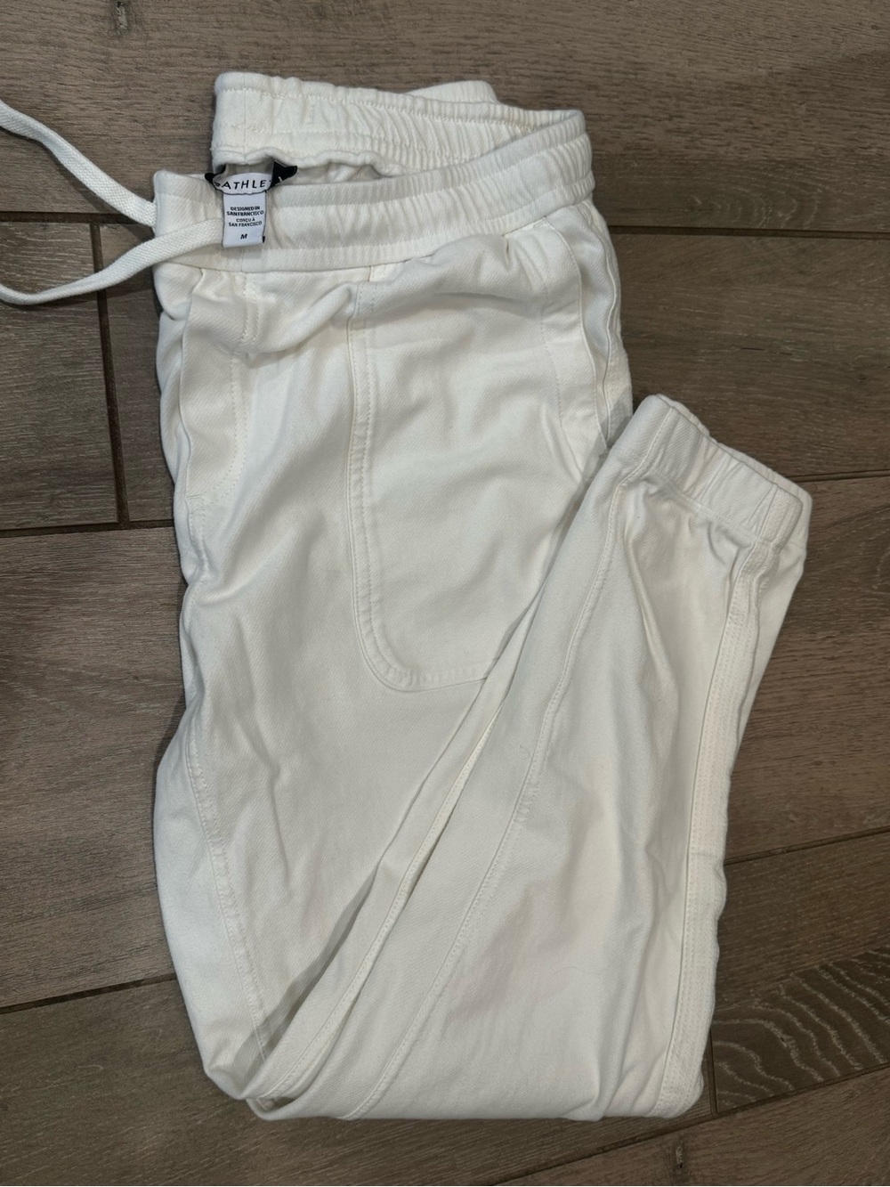 Athleta White Elastic Waist Jogger Pants